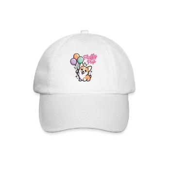Corgi mit Ballons Geschenk für Corgi Fans - Baseballkappe - Weiß/Weiß - Vorne
