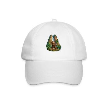 Waldfreund Bigfoot im Waldpfad - Baseballkappe - Weiß/Weiß - Vorne