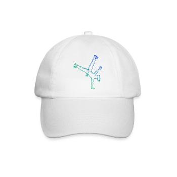 Geschenkidee für die Hip-Hop-Tänzerin mit B-Boying - Baseballkappe - Weiß/Weiß - Vorne