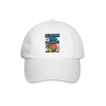 Level 100 Urlaubs-Pixelkunst - Baseballkappe - Weiß/Weiß - Vorne
