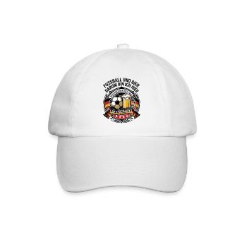 Fußball und Bier - Deutschland 2026 - Baseballkappe - Weiß/Weiß - Vorne