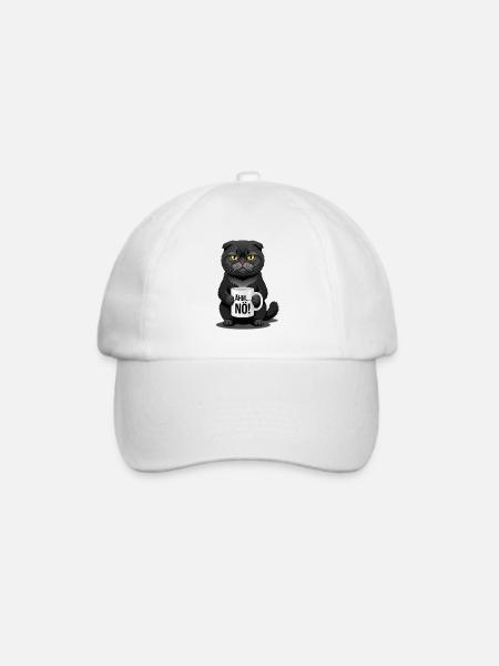 Miau Mug Ähm Nein lustige und böse schwarze Katze - Baseballkappe - Weiß/Weiß