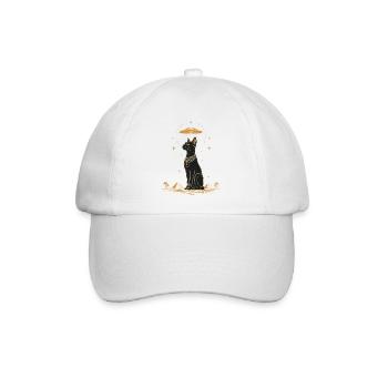 Ägyptische UFO-Katze - Baseballkappe - Weiß/Weiß - Vorne