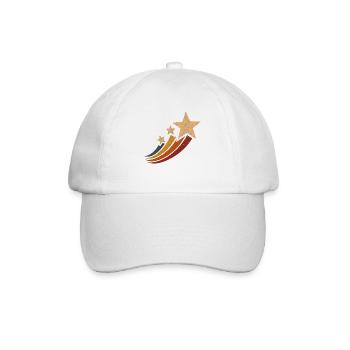 Sternschnuppe Retro Stern Vintage Star Design - Baseballkappe - Weiß/Weiß - Vorne