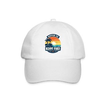 Koffer zu Kopf frei Urlaub am Meer - Baseballkappe - Weiß/Weiß - Vorne