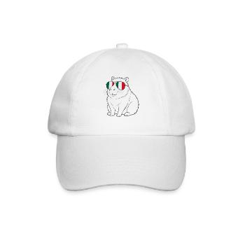  Capybara Italien Italienische Flagge Sonnenbrille - Baseballkappe - Weiß/Weiß - Vorne