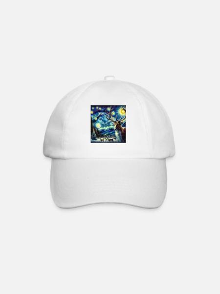 Rentier Starry Night - Baseballkappe - Weiß/Weiß