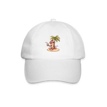 Affe Sommer Palme - Baseballkappe - Weiß/Weiß - Vorne
