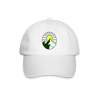 Sonnenaufgang über Bergkette - Baseballkappe - Weiß/Weiß - Vorne