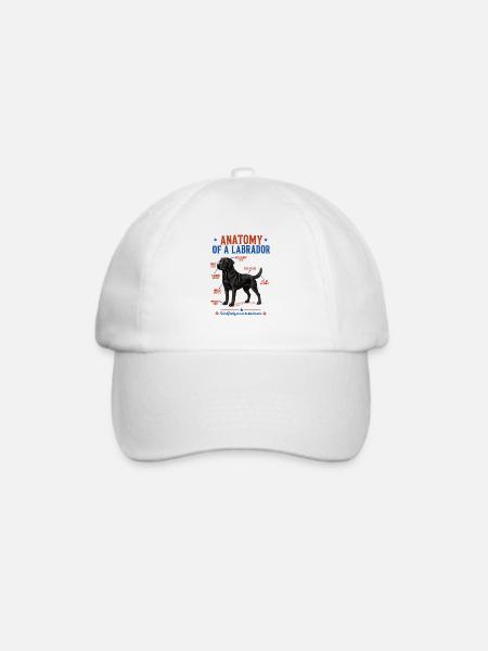 Black Labrador Anatomie Shirt - Baseballkappe - Weiß/Weiß