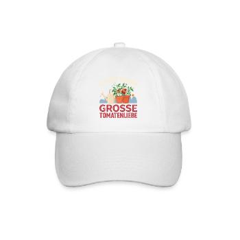 Kleiner Balkon Große Tomatenliebe - Baseballkappe - Weiß/Weiß - Vorne