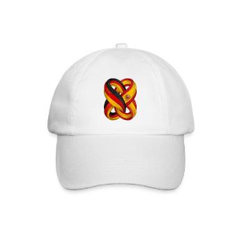 Flaggen Spaniens und Deutschlands - Baseballkappe - Weiß/Weiß - Vorne