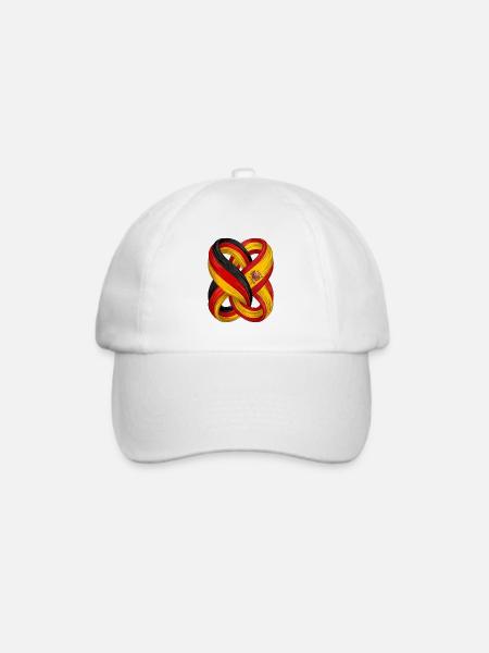 Flaggen Spaniens und Deutschlands - Baseballkappe - Weiß/Weiß