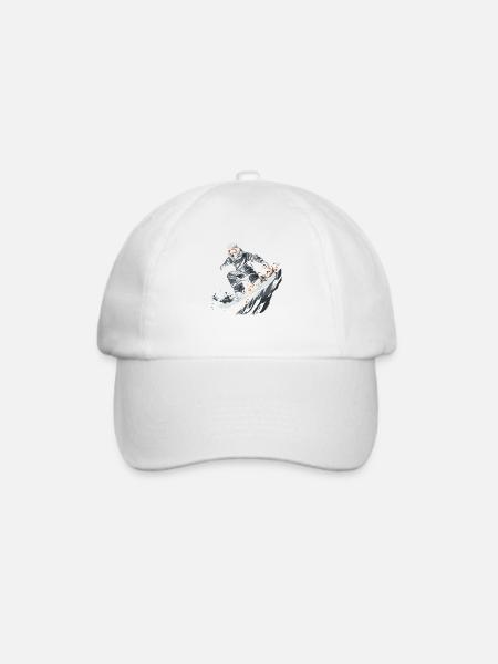 Snowboarder Grafik - Baseballkappe - Weiß/Weiß
