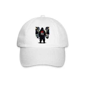 Urban Ninja mit roter Sonne - Baseballkappe - Weiß/Weiß - Vorne