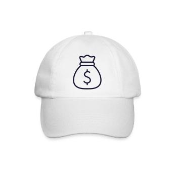 Money Bag Line Icon Finanz Bankbanking Vermögen Symbol - Baseballkappe - Weiß/Weiß - Vorne