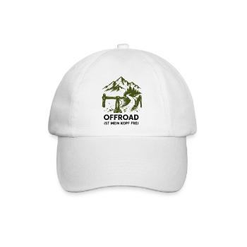 Offroad Freiheit: Berge & Trail - Baseballkappe - Weiß/Weiß - Vorne