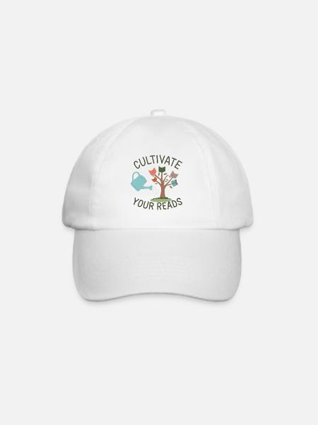 LeseGarten Geschenk Bücherfreunde Hobbygärtner - Baseballkappe - Weiß/Weiß