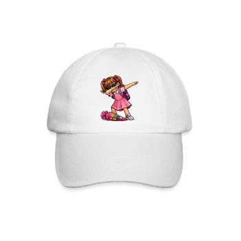 Dabbing ABC-Schützin (brünett) - Baseballkappe - Weiß/Weiß - Vorne