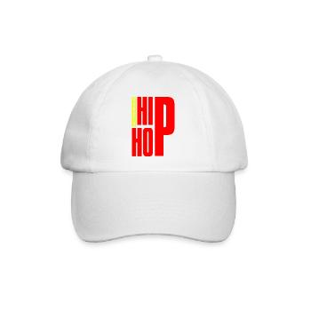 Hip Hop Dancer Bold Red Stacked Typography - Baseballkappe - Weiß/Weiß - Vorne