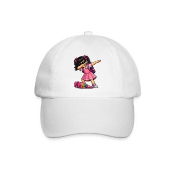 Dabbing ABC-Schützin schwarze Haare - Baseballkappe - Weiß/Weiß - Vorne