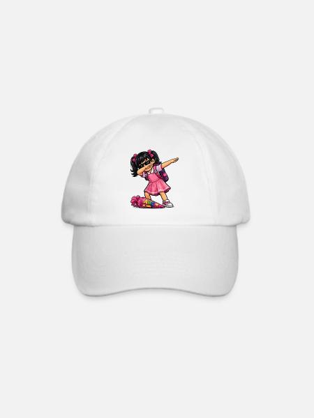 Dabbing ABC-Schützin schwarze Haare - Baseballkappe - Weiß/Weiß