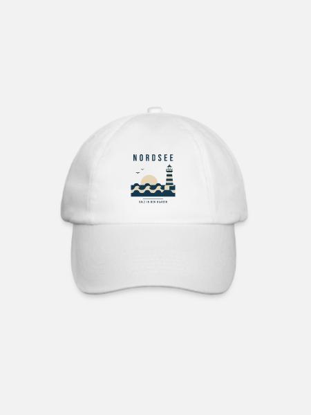 Nordsee Salz In Den Haaren Küste Meer - Baseballkappe - Weiß/Weiß