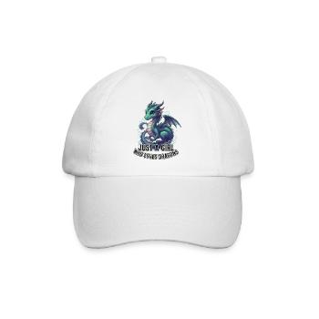 Mädchen liebt Drachen - Baseballkappe - Weiß/Weiß - Vorne