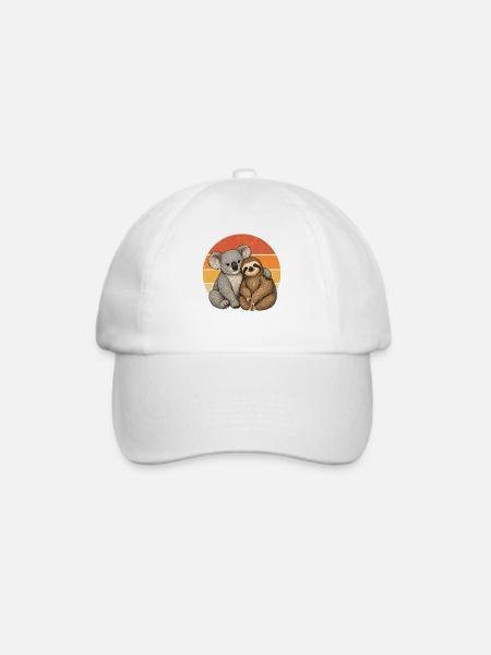 Koala und Faultier - Baseballkappe - Weiß/Weiß