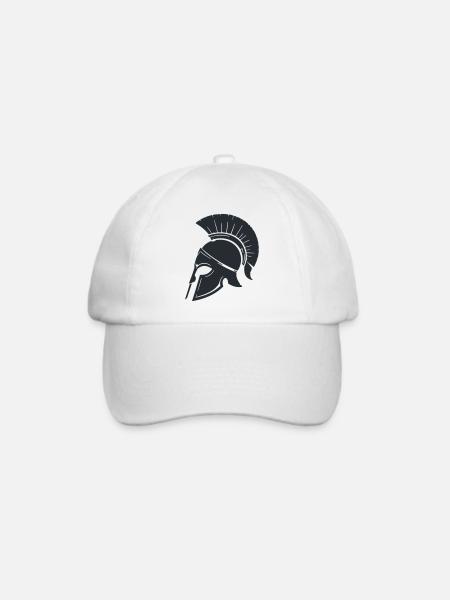 Spartanischer Helm Silhouette - Baseballkappe - Weiß/Weiß