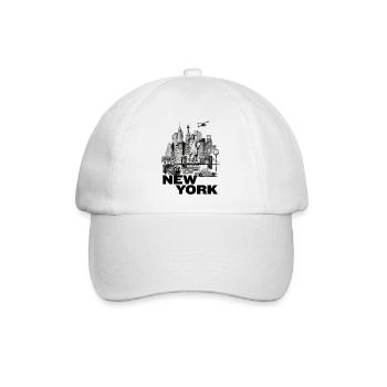 New York Vintage Cityscape Collage - Baseballkappe - Weiß/Weiß - Vorne