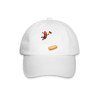 Schnitzel, das in ein Brötchen  - Baseballkappe - Weiß/Weiß - Vorne