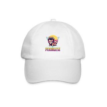 Pekinger – Peke-Hund Mama Papa Schoßhund Löwenhund - Baseballkappe - Weiß/Weiß - Vorne