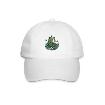 Alpenbärenbienen Edelweiss Volkskunst - Baseballkappe - Weiß/Weiß - Vorne