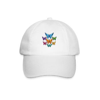 Geometrische Schmetterlinge Farbpalette - Baseballkappe - Weiß/Weiß - Vorne