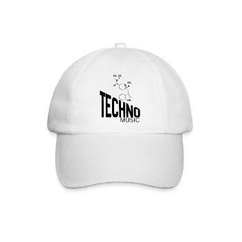 Techno-Musik. - Baseballkappe - Weiß/Weiß - Vorne
