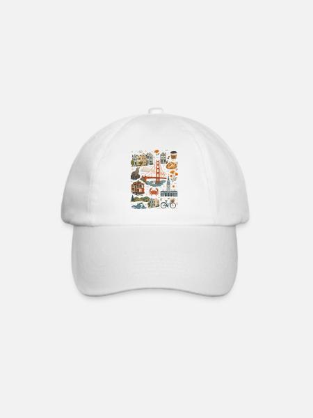 San Francisco | Golden Gate & Küstenflair - Baseballkappe - Weiß/Weiß