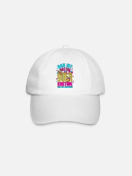 90er Jahre Kostüm Retro Party Outfit - Baseballkappe - Weiß/Weiß