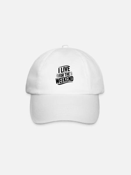 Ich lebe fürs Wochenende - Baseballkappe - Weiß/Weiß