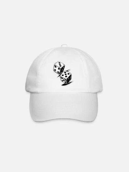 Schwarz-weißes Würfelmuster - Baseballkappe - Weiß/Weiß