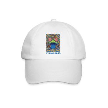 Hippie-Musik, trippy-Pilz-Pilze vibrieren in 4D - Baseballkappe - Weiß/Weiß - Vorne