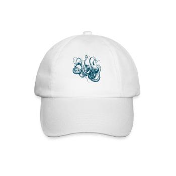 Vintage Kraken Oktopus Tiefsee Tentakel - Baseballkappe - Weiß/Weiß - Vorne