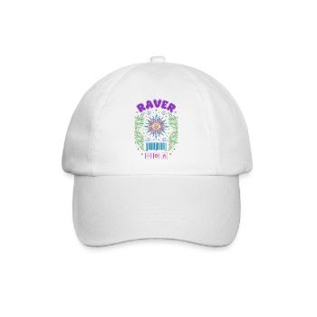 Raver Hippie Musik Trippig Rave Goa Trance - Baseballkappe - Weiß/Weiß - Vorne