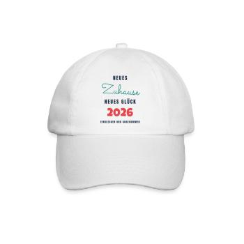 Neues Zuhause 2026 Umzug - Einzug Geschenk - Baseballkappe - Weiß/Weiß - Vorne