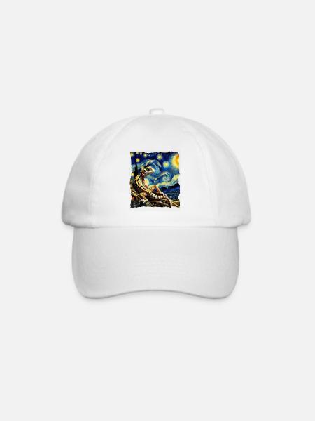 Leopardgecko Starry Night - Baseballkappe - Weiß/Weiß