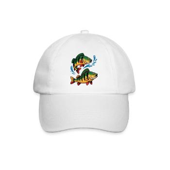 Barsch Angeln - Baseballkappe - Weiß/Weiß - Vorne
