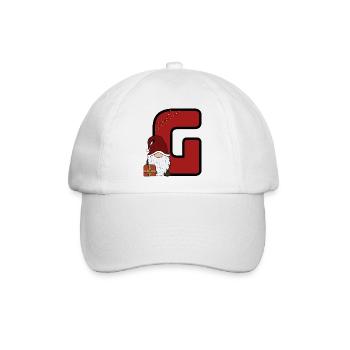 G-Weihnachtsgnom und Geschenk - Baseballkappe - Weiß/Weiß - Vorne