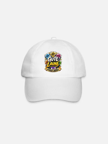 Gute Laune Einfach Überall Lustiger Spiel Spruch - Baseballkappe - Weiß/Weiß