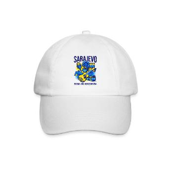 Sarajevo Bosnia And Herzegovina Travel Art - Baseballkappe - Weiß/Weiß - Vorne