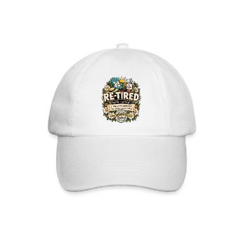 Retired Spruch Definition Müde Blumen & Kaffee - Baseballkappe - Weiß/Weiß - Vorne